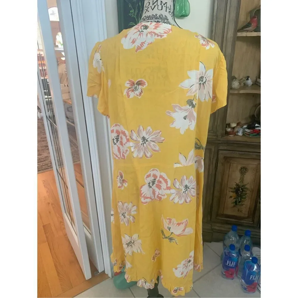 LOFT Yellow Floral Dress